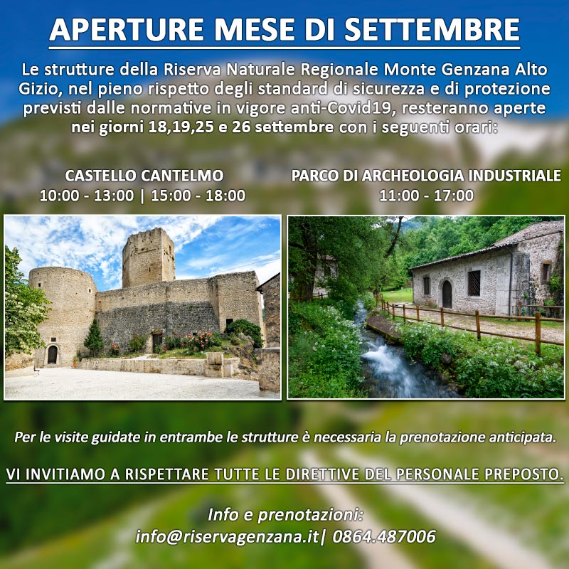 Aperture Castello Cantelmo e Parco Archeologico Industriale fino a domenica 26 settembre 2021