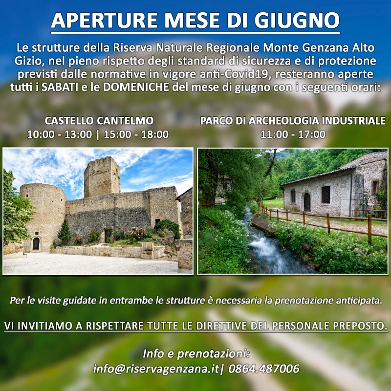 Aperture Castello Cantelmo e Parco Archeologico Industriale giugno 2022